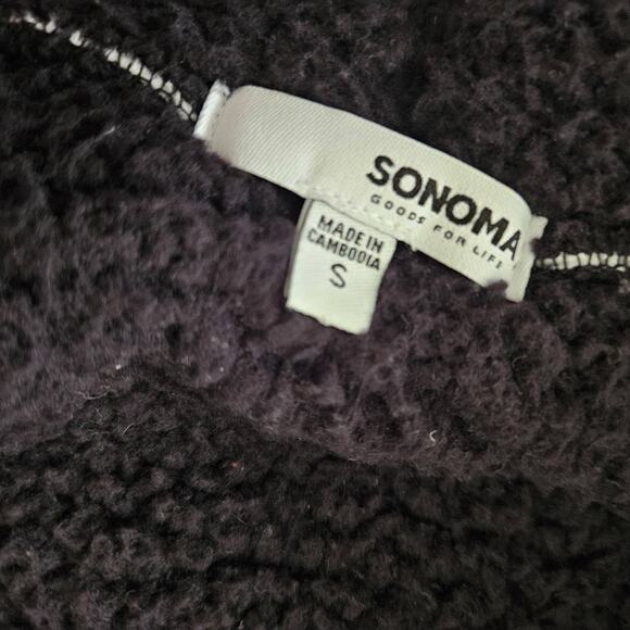 White and Black Plaid Sherpa Lined  Open Front Jacket Size Small - Picture 3 of 5